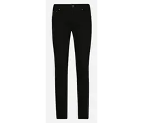 Washed Black Slim-fit Stretch Jeans - Uomo Denim Multicolore Cotone