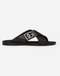 Dolce & Gabbana Sandalo In Pelle Di Vitello - Uomo Sandali E Slide Nero Pelle Nero