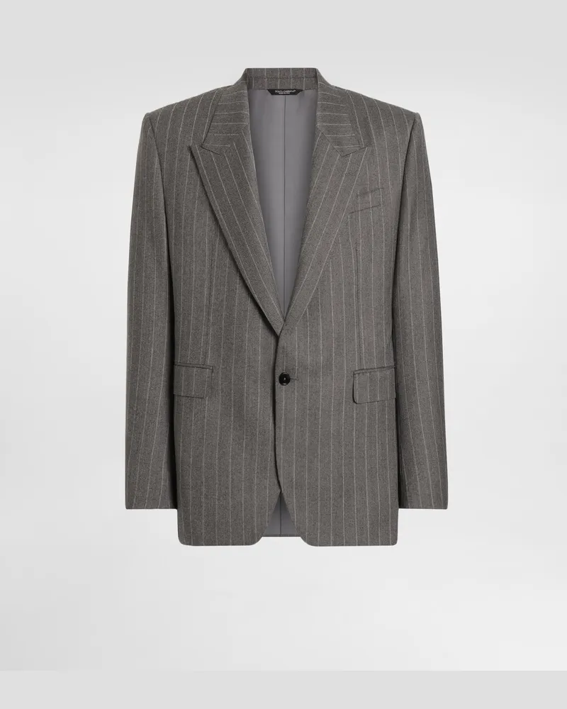 Dolce & Gabbana Giacca Monopetto Palermo In Lana Gessata - Uomo Collection Rigato