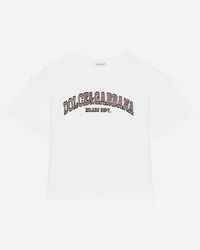 Dolce & Gabbana Jersey T-shirt With Logo - Donna Bianco Bianco