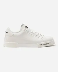 Dolce & Gabbana Sneaker Portofino In Vitello Nappato - Uomo Sneaker Bianco Pelle Bianco