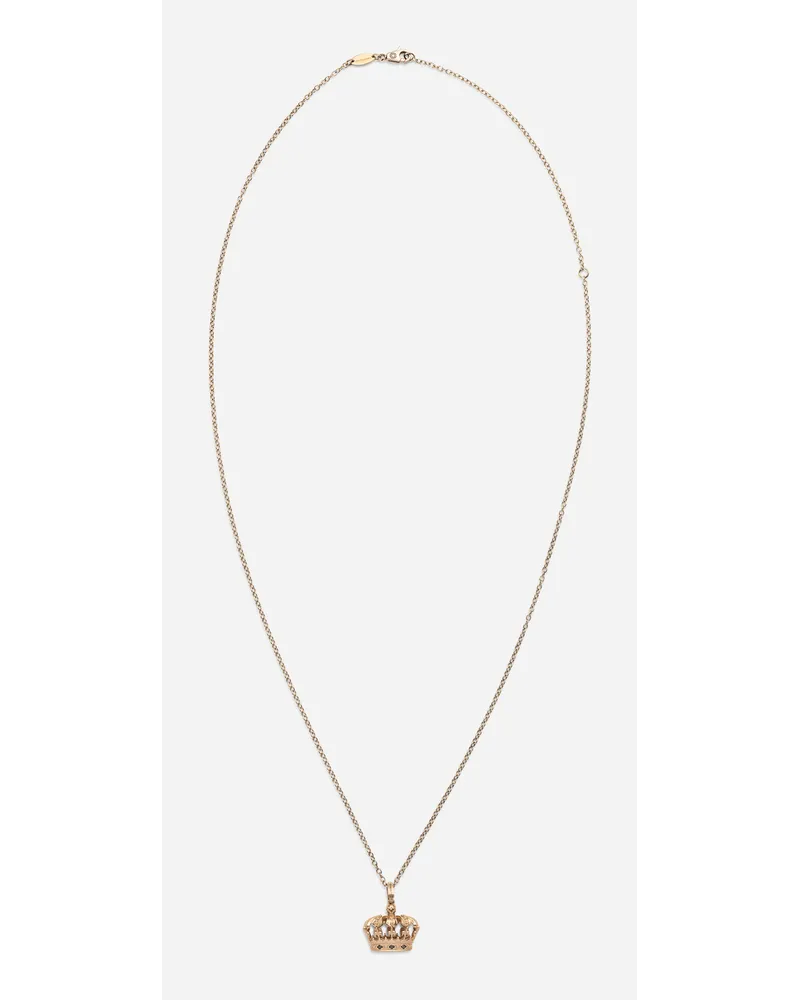 Dolce & Gabbana Pendente Royal Oro Bianco 18 Carati E Diamanti Neri - Uomo Collane Bianco Bianco