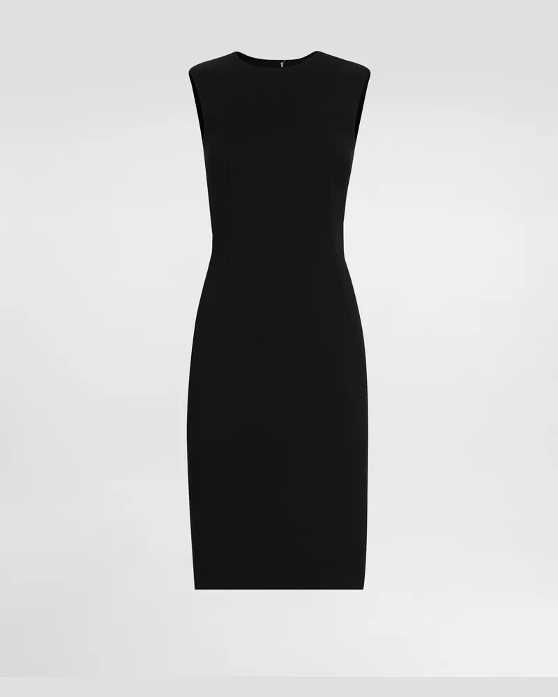 Dolce & Gabbana Abito Longuette A Tubino In Lana - Donna Abiti Nero Nero