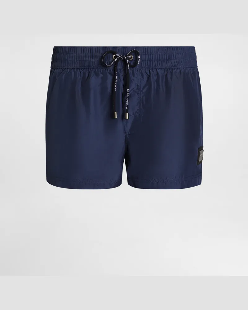 Dolce & Gabbana Boxer Corto - Uomo Beachwear Blu Tessuto Blu