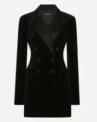 Dolce & Gabbana Giacca Turlington Doppiopetto In Velluto - Donna Giacche E Blazer Nero Nero