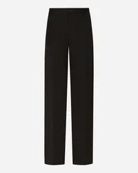 Dolce & Gabbana Pantalone Gamba Dritta In Lana - Uomo Nero Lana Nero