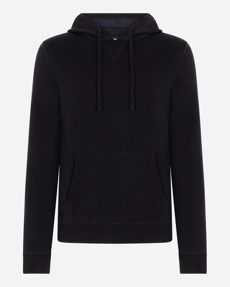 Dolce & Gabbana Hooded Cashmere Pullover - Uomo Maglieria Blu Blu