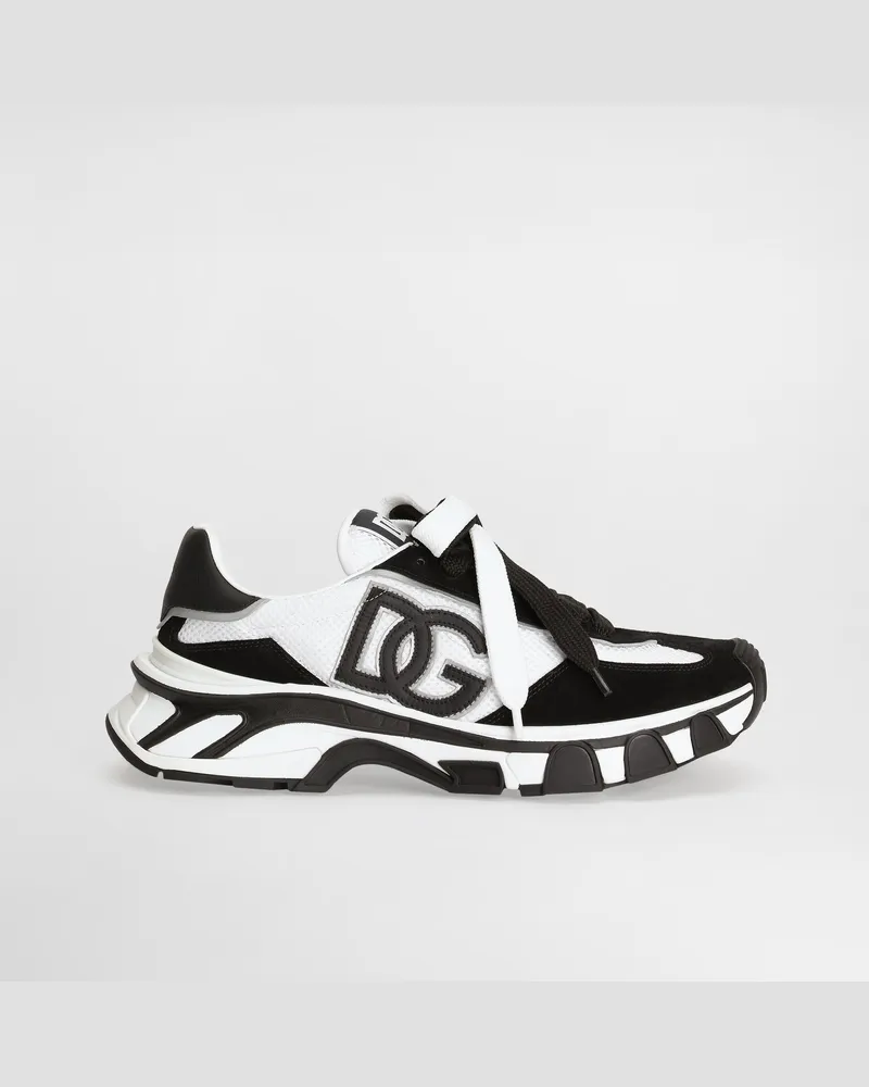 Dolce & Gabbana Sneaker Dg Country Road In Nylon E Pelle - Uomo Sneaker Nero Bianco
