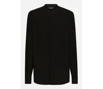 Camicia Coreana Con Plastron - Uomo Camicie Nero
