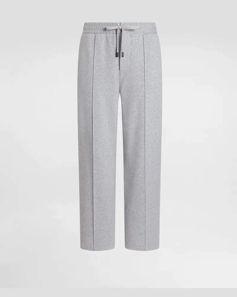 Dolce & Gabbana Pantaloni Jogging In Felpa Mélange - Uomo Pantaloni E Shorts Grigio Melange