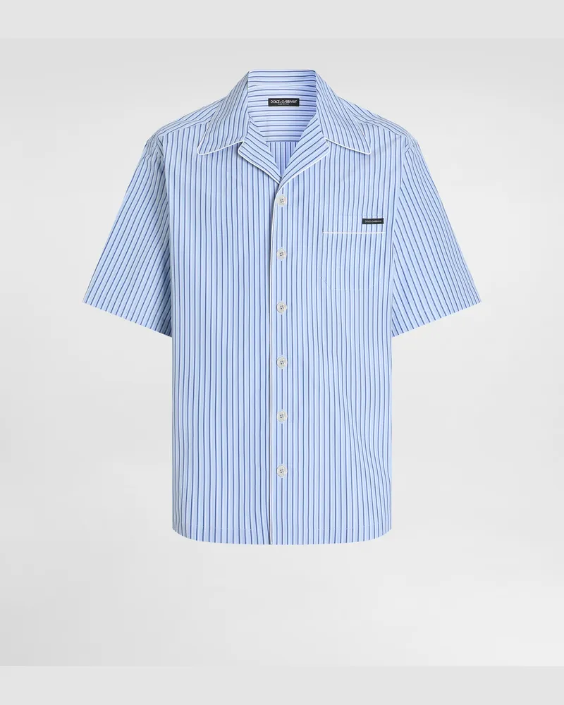 Dolce & Gabbana Camicia Hawaii In Popeline Rigato - Uomo Camicie Multicolore Rigato