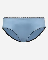 Dolce & Gabbana Slip In Raso - Donna Intimo Azzurro Seta Azzurro