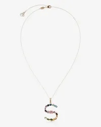 Dolce & Gabbana Pendente S Rainbow Alphabet Con Gemme Multicolor - Donna Collane Oro Oro