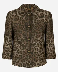 Dolce & Gabbana Giacca Gabbana In Lana Jacquard Leopardo - Donna Giacche E Blazer Stampa Animalier Lana Tess.accoppiato-doub