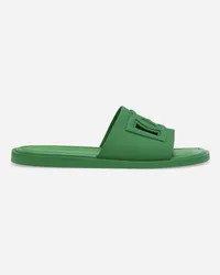 Dolce & Gabbana Slide Beachwear In Gomma - Uomo Sandali E Slide Verde Gomma Verde