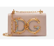 Phone Bag Dg Girls In Vitello Liscio - Donna Borse Mini Micro E Pochette Cipria Pelle