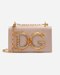 Dolce & Gabbana Phone Bag Dg Girls In Vitello Liscio - Donna Borse Mini Micro E Pochette Cipria Pelle Cipria