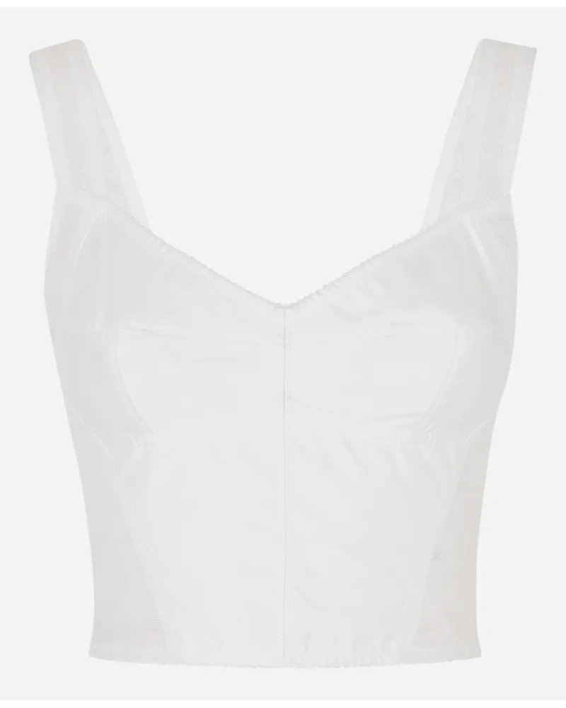 Dolce & Gabbana Corset Top - Donna Camicie E Top Bianco Raso Bianco