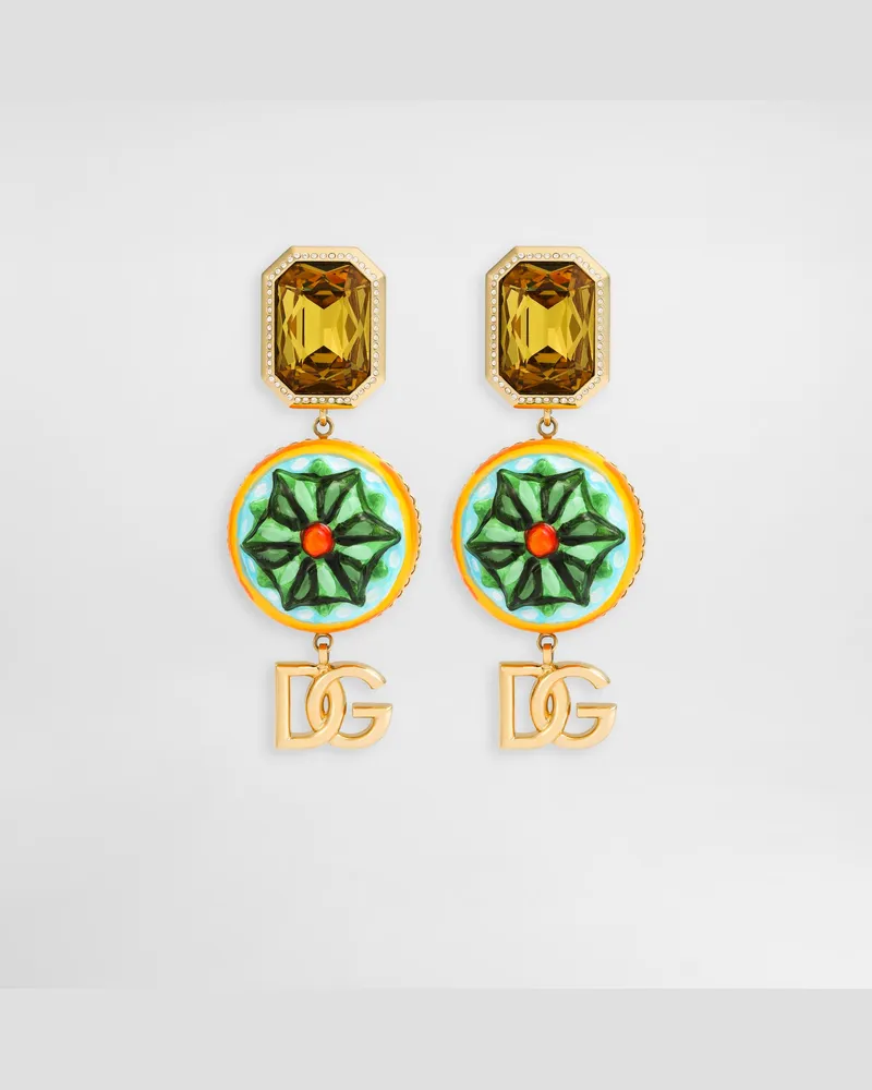 Dolce & Gabbana Orecchini A Clip - Donna Bijoux Multicolore Metallo Multicolor