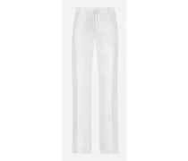 Pantalone In Seta Shantung - Uomo Pantaloni E Shorts Bianco