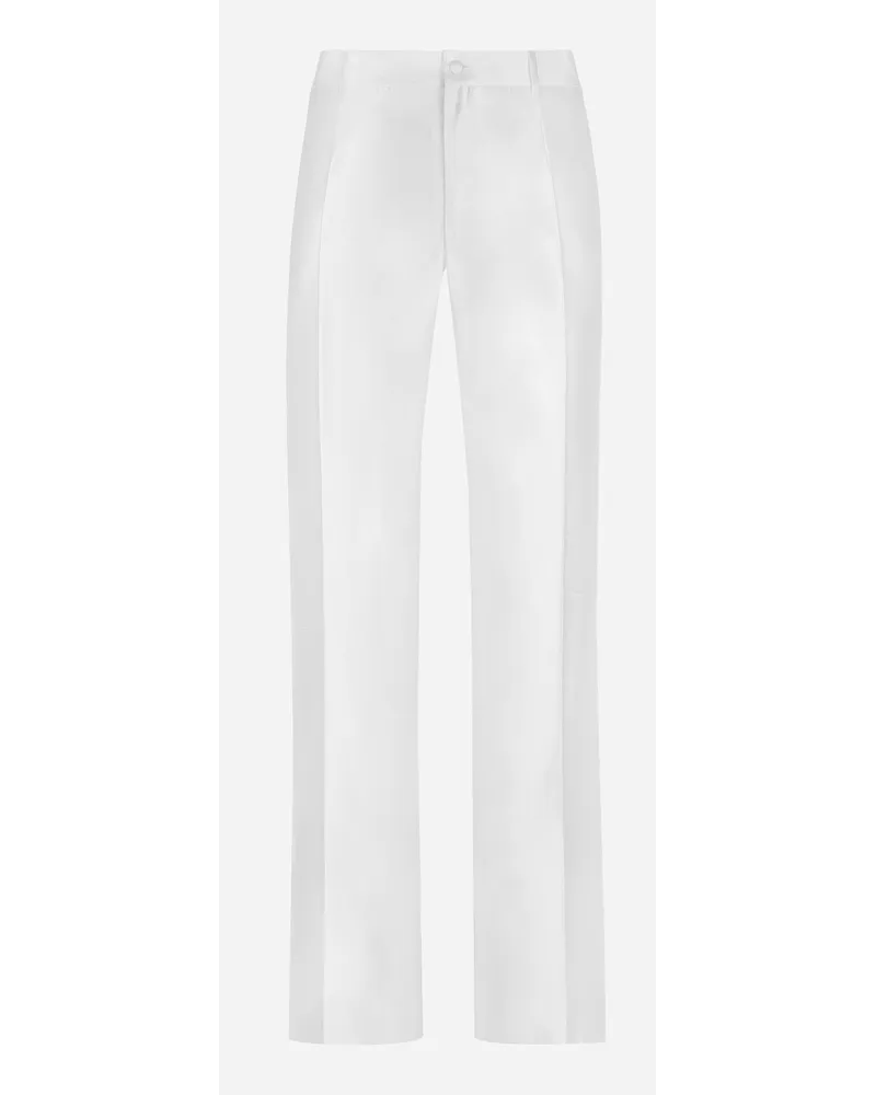 Dolce & Gabbana Pantalone In Seta Shantung - Uomo Pantaloni E Shorts Bianco Bianco