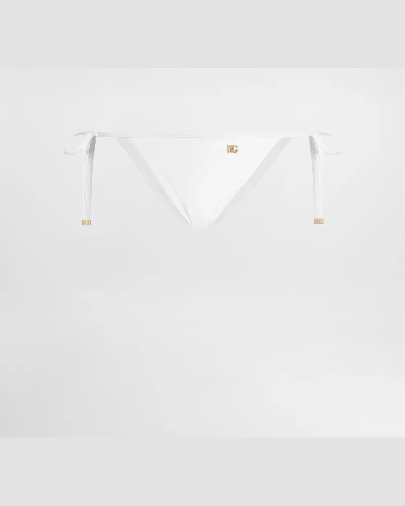 Dolce & Gabbana Slip Con Laccetti Da Mare - Donna Beachwear Bianco Jersey Bianco