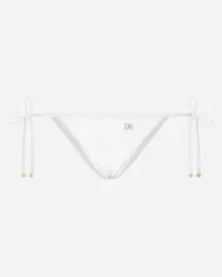 Dolce & Gabbana Slip Con Laccetti Da Mare - Donna Beachwear Bianco Jersey Bianco