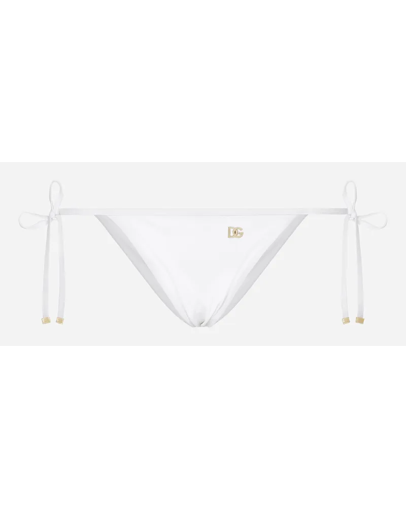 Dolce & Gabbana Slip Con Laccetti Da Mare - Donna Beachwear Bianco Jersey Bianco