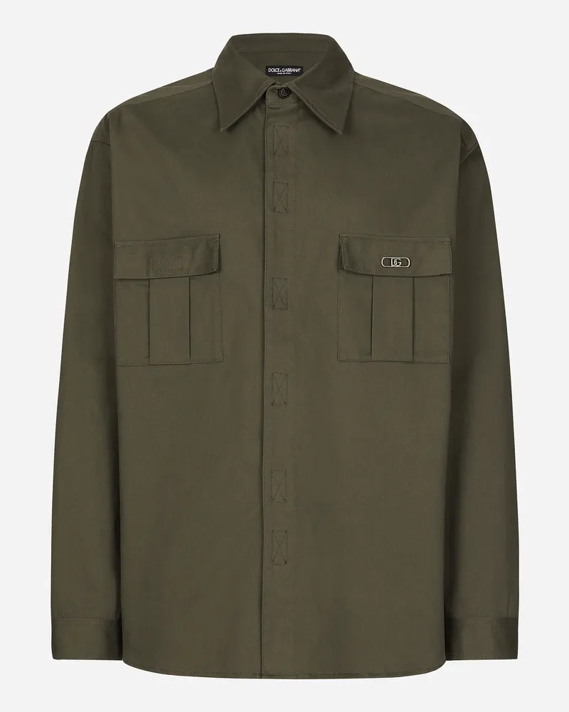 Dolce & Gabbana Camicia In Cotone Con Tasche - Uomo Camicie Multicolore Multicolore