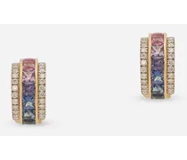 Orecchini Rainbow In Oro Giallo 18kt Con Zaffiri Multicolore E Diamanti - Uomo Orologi&gioielli Oro Oro