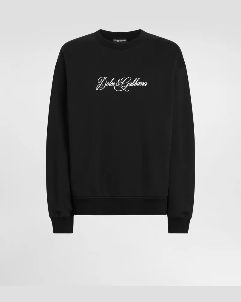 Dolce & Gabbana Felpa In Cotone Con Logo - Uomo Felpe Nero Nero