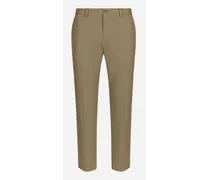 Pantalone In Cotone E Cashmere Stretch - Uomo Pantaloni E Shorts Marrone Cotone