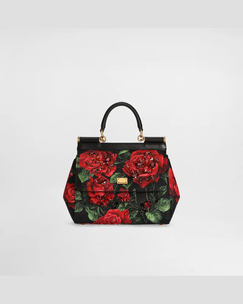 Dolce & Gabbana Borsa A Mano Sicily Piccola Con Castoni - Donna Borse A Mano Multicolore Multicolore