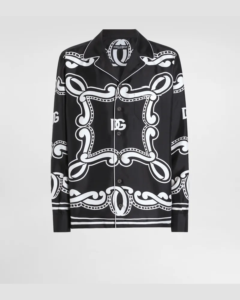 Dolce & Gabbana Camicia Vanity In Seta Con Stampa Bandana - Uomo Camicie Stampa Stampa