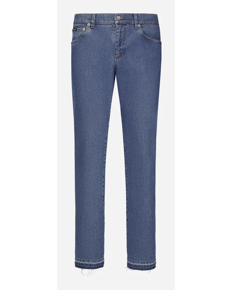 Dolce & Gabbana Jeans Slim Denim Stretch Blu - Uomo Denim Multicolore Variante