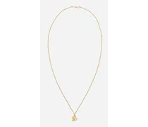 Good Luck Number 13 Pendant On Yellow Gold Chain - Uomo Collane Oro