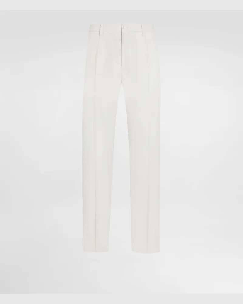 Dolce & Gabbana Pantaloni In Popeline Di Lana - Uomo Pantaloni E Shorts Beige Beige