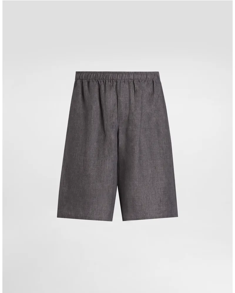 Dolce & Gabbana Pantaloni In Tela Di Lino - Uomo Pantaloni E Shorts Grigio Grigio
