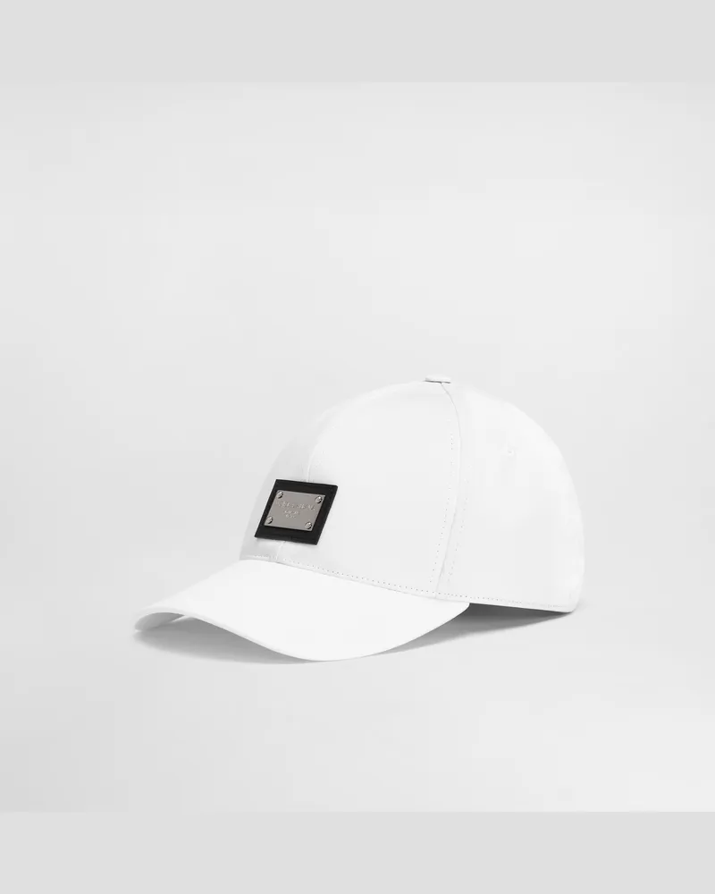 Dolce & Gabbana Cappello Da Baseball Cotone Con Placca Logata - Uomo Cappelli E Guanti Bianco Bianco