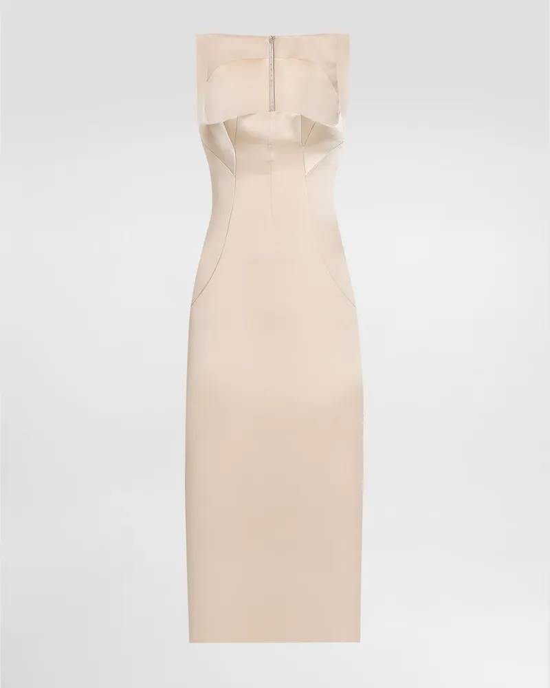 Dolce & Gabbana Abito Longuette A Tubino In Raso - Donna Abiti Rosa Raso Rosa