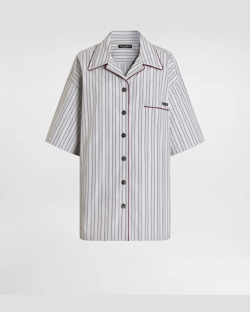Dolce & Gabbana Camicia In Popeline Rigato - Donna Camicie E Top Multicolore Rigato