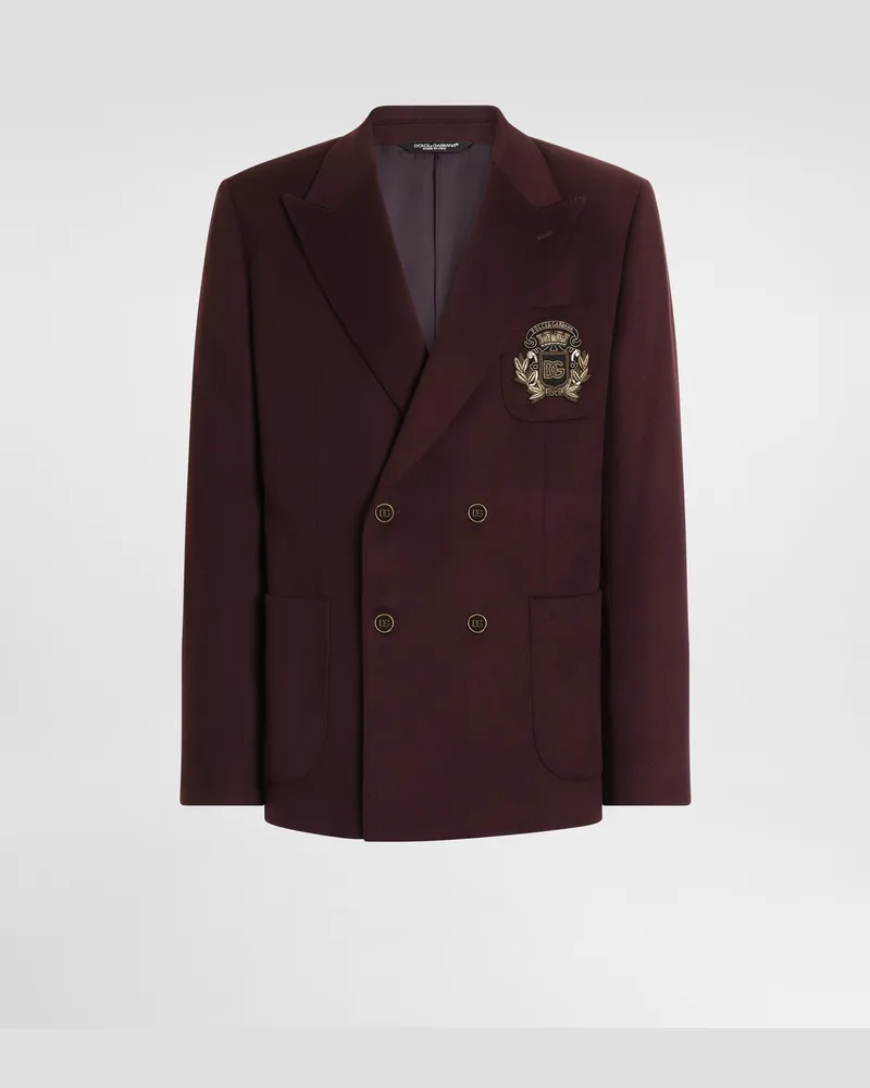 Dolce & Gabbana Giacca Doppiopetto Portofino In Cashmere - Uomo Collection Multicolore Marrone-viola