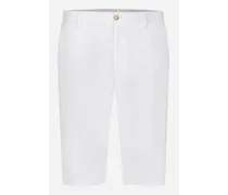 Bermuda In Cotone Stretch Con Patch Dg - Uomo Pantaloni E Shorts Bianco Cotone