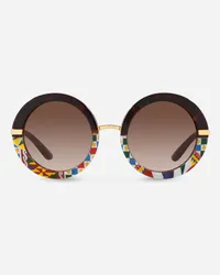 Dolce & Gabbana Half Print Sunglasses - Donna Occhiali Da Sole Avana Su Carretto Generic