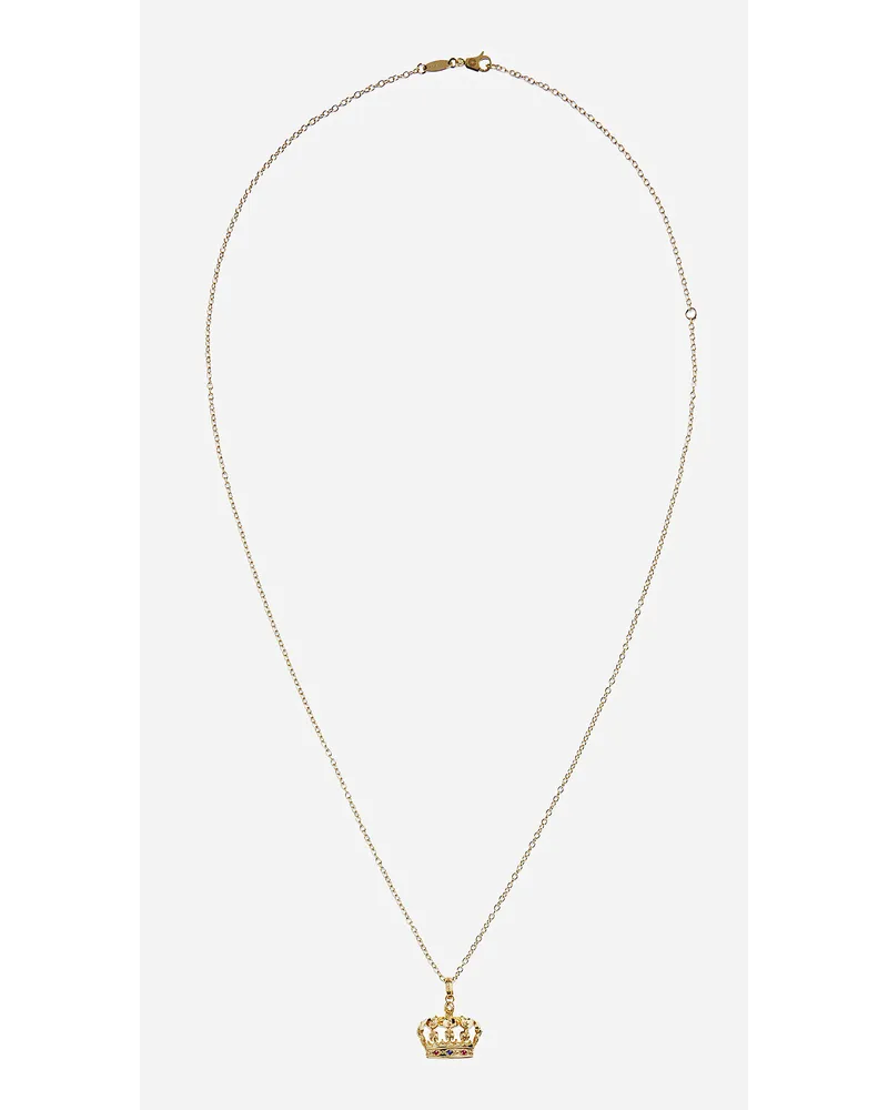 Dolce & Gabbana Pendente Royal Oro Giallo 18 Carati, Rubini E Zaffiro - Uomo Collane Oro Oro