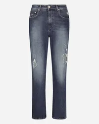 Dolce & Gabbana Jeans Boyfriend In Denim Con Buchi - Donna Denim Multicolore Variante