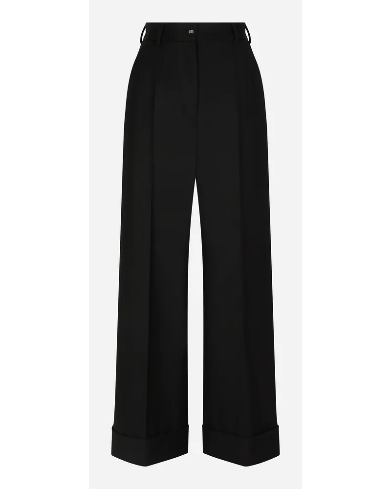 Dolce & Gabbana Pantaloni Culotte In Sallia - Donna Pantaloni E Shorts Nero Lana Nero