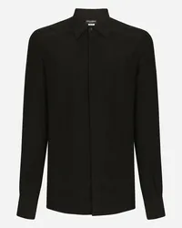 Dolce & Gabbana Camicia Gold In Crêpe De Chine - Uomo Camicie Nero Seta Nero