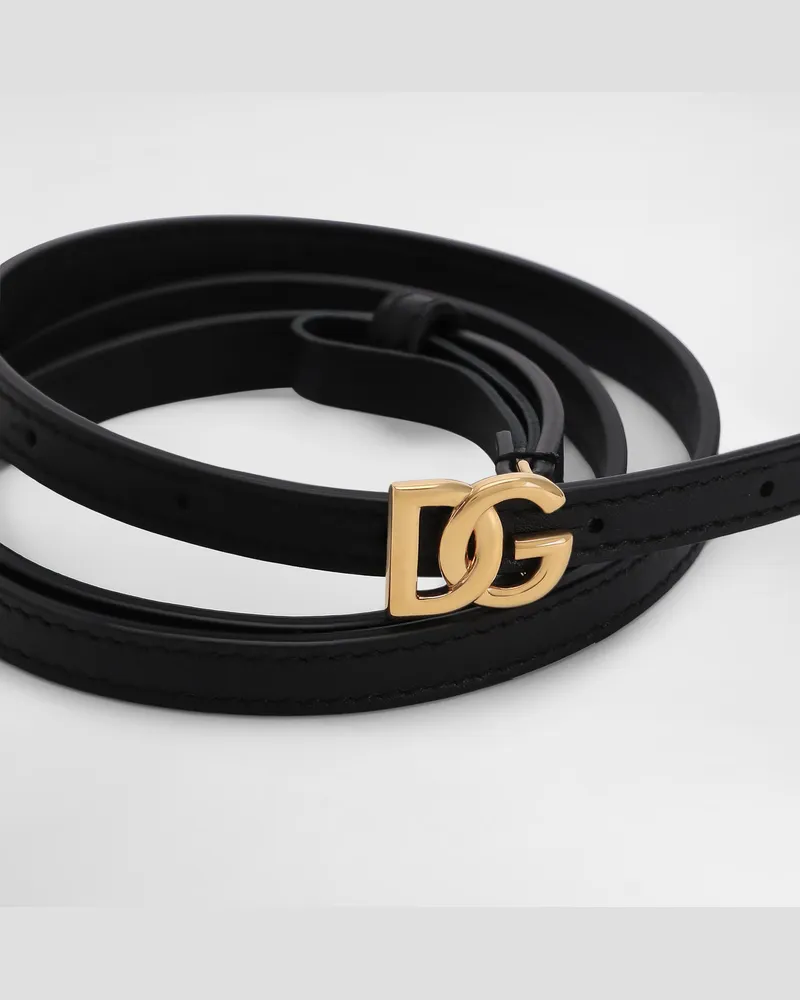 Dolce & Gabbana Cintura In Pelle Di Vitello - Donna Cinture Nero Pelle Nero