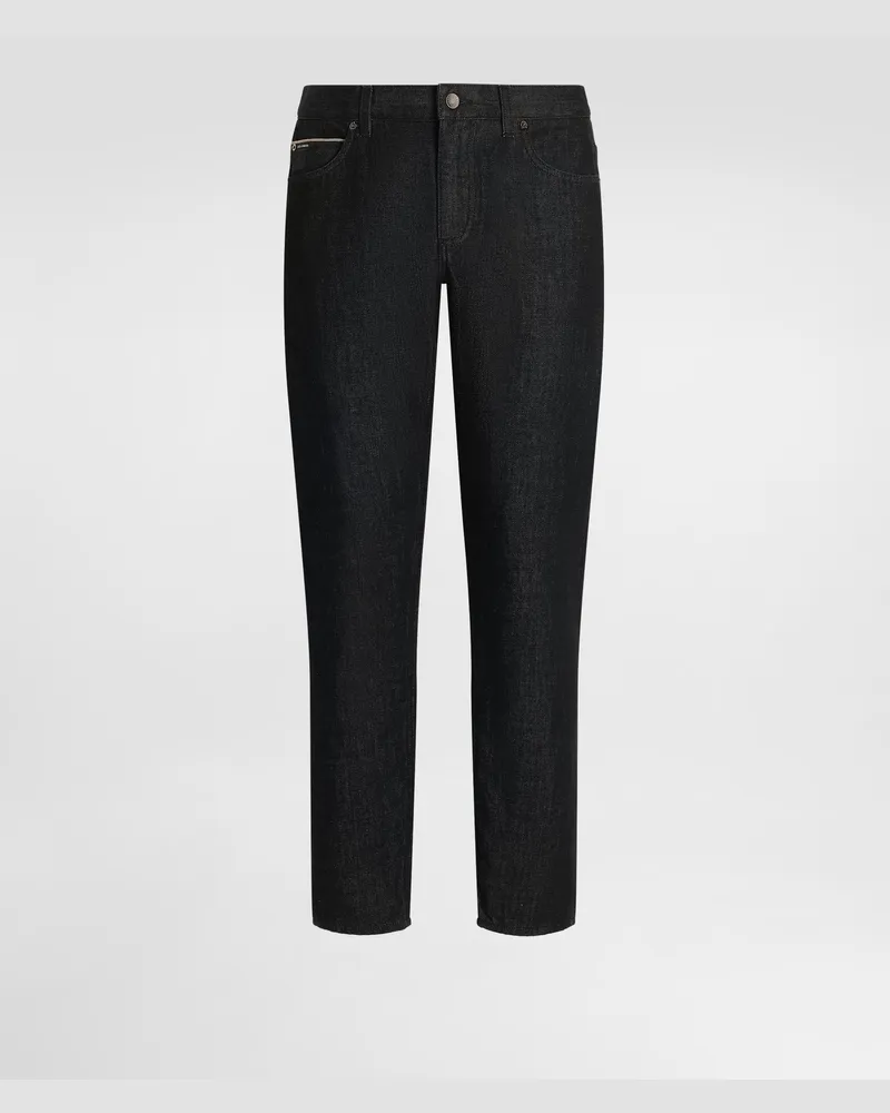 Dolce & Gabbana Jeans Regular In Cotone Con Placca - Uomo Denim Multicolore Variante